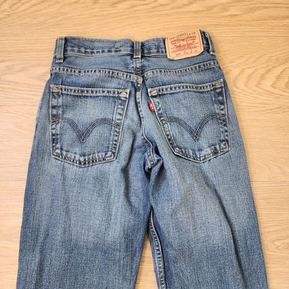 Vintage Levis 569 Loose Straight Fit Jeans Womens 10 Blue Denim Distressed 27x25 - Picture 11 of 12